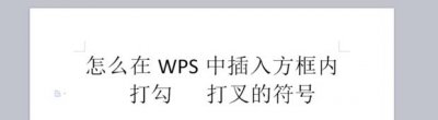 ​怎么在WPS中插入方框内打勾/打叉的符号