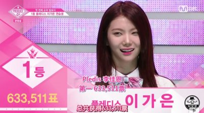 ​Produce48排名：李佳恩第一 宫脇咲良跌出前三