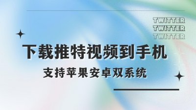 ​手把手带你下载推特视频到手机！小白都能一看就会~~